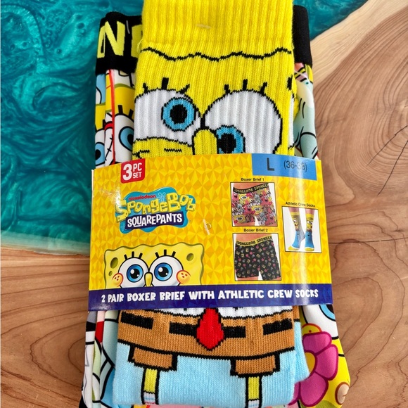 SpongeBob Squarepants Other - SpongeBob SquarePants Yellow and Blue Boxer Briefs with Socks
